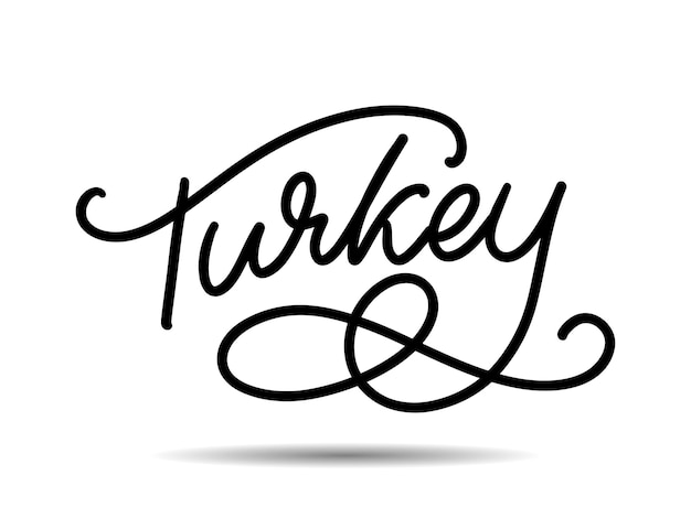 Turquía letras nombre escrito a mano del país plantilla de diseño vectorial