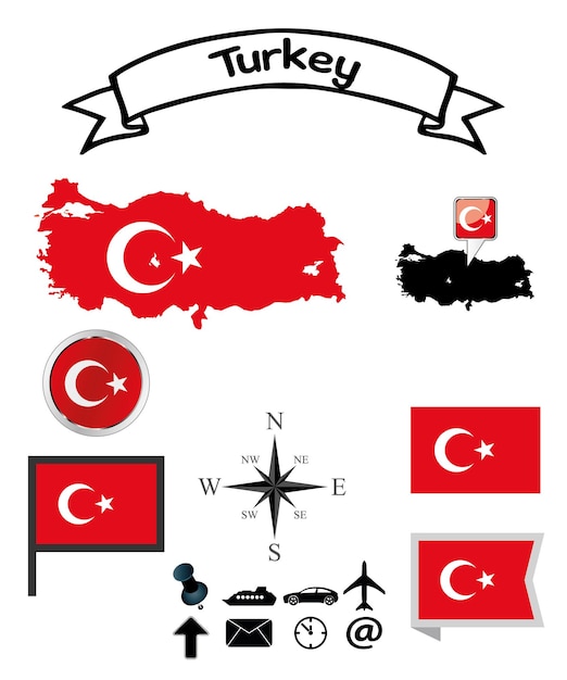 Turquía set colección banderas oficiales