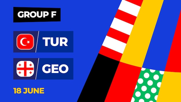 Turquía vs Georgia fútbol 2024 partido contra 2024 partido de campeonato de la fase de grupos contra equipos intro fondo deportivo competición de campeonato
