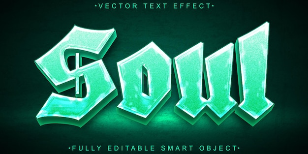 Turquoise Soul Vector Efecto de texto de objeto inteligente totalmente editable
