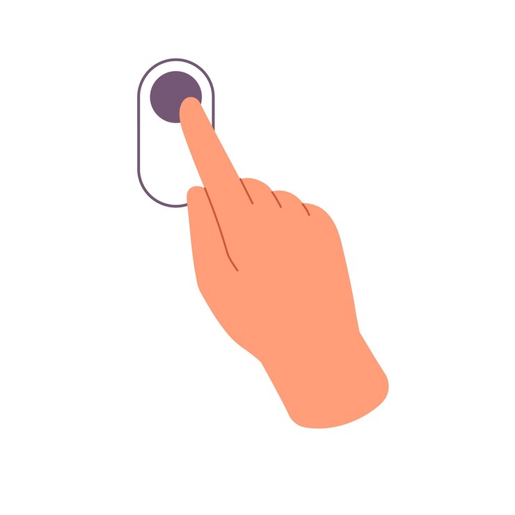 Vector tutor de desplazamiento hacia arriba o hacia abajo para dispositivos de pantalla táctil persona que utiliza diapositivas de interruptor desliza en la pantalla táctil con el dedo gesto de la mano para el control de la interfaz del sensor ilustración vectorial aislada plana en blanco