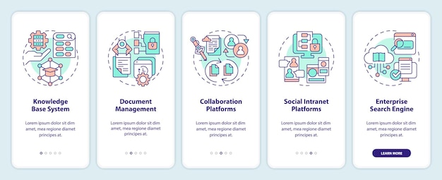 Tutorial de gestión del conocimiento con el concepto de iconos de línea