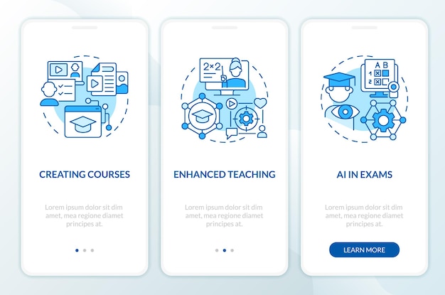 Tutorial de IA en educación con íconos lineales