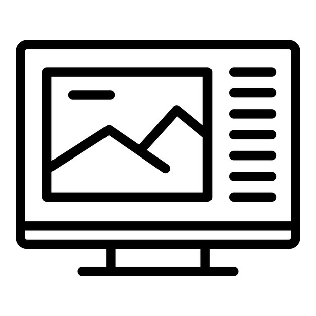 tutoriales icono de televisión contorno vector distancia de la pantalla botón de observación