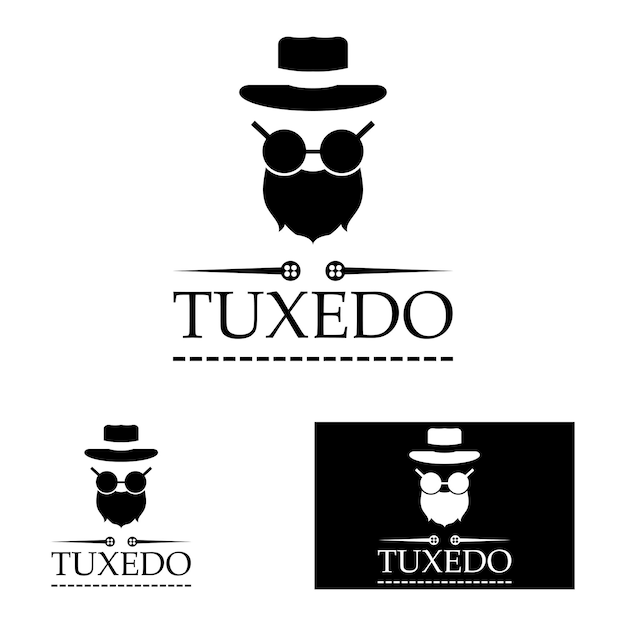 Tuxedo logo icono vector diseño plantilla ilustración