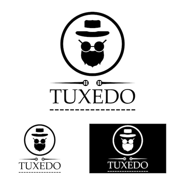 Tuxedo logo icono vector diseño plantilla ilustración