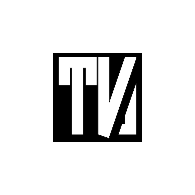 TV Combinación de letras modernas Logotipo de diseño minimalista