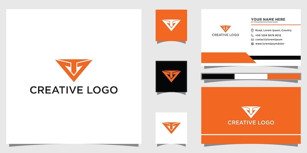 TV o VT Resumen inicial monograma letra alfabeto diseño de logotipo y tarjeta de visita