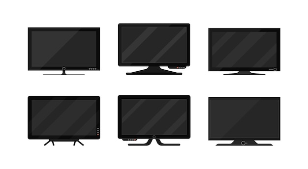 Tv plasma aislado en un fondo blanco. Pantalla digital de tv LCD en blanco moderna, pantalla, panel. Gran maqueta monitor de la computadora. ilustración,.