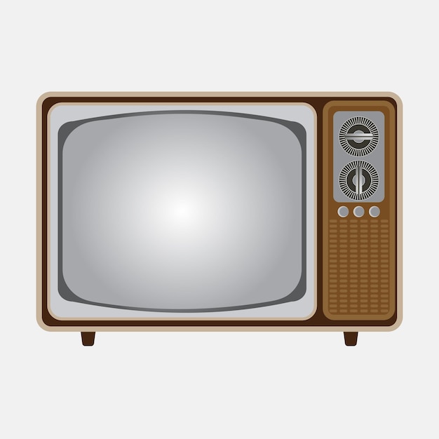 Tv retro de ilustración vectorial sobre fondo