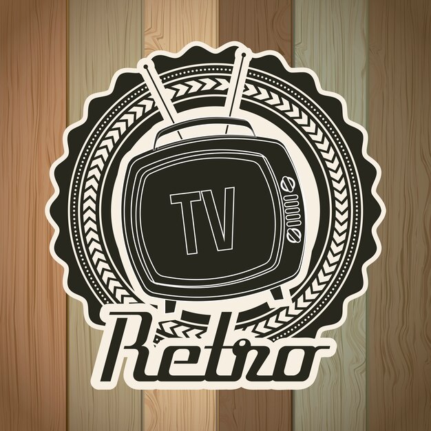 TV retro sobre fondo grunge ilustración vectorial