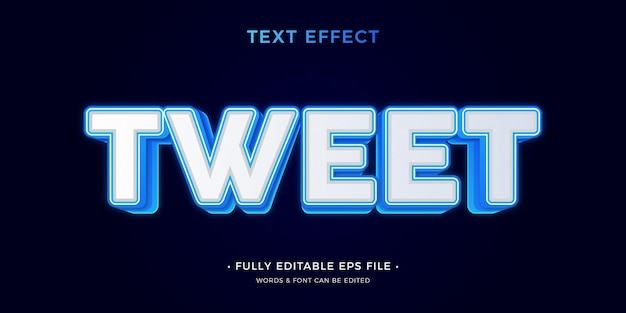 Tweet efecto de texto vectorial editable