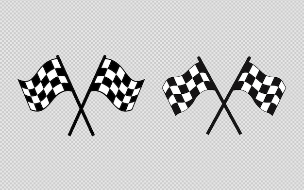 Twin Checkered Racing Flags Arte vectorial para deportes y ilustraciones digitales de eventos