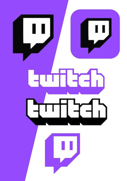 Twitch Flat purple twitch banner Vector Editorial ilustración