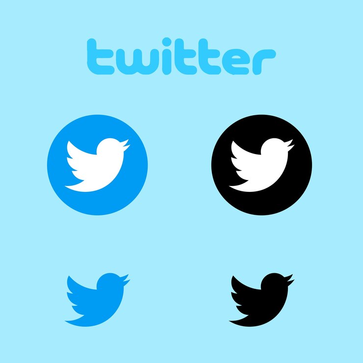 Vector twitter logo vector eps jpg diferentes tipos azul negro blanco