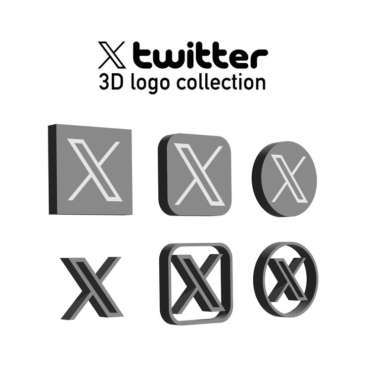 Vector twitter x nuevo paquete de logotipos 2023 x colección de iconos de twitter nueva marca x símbolo de letra