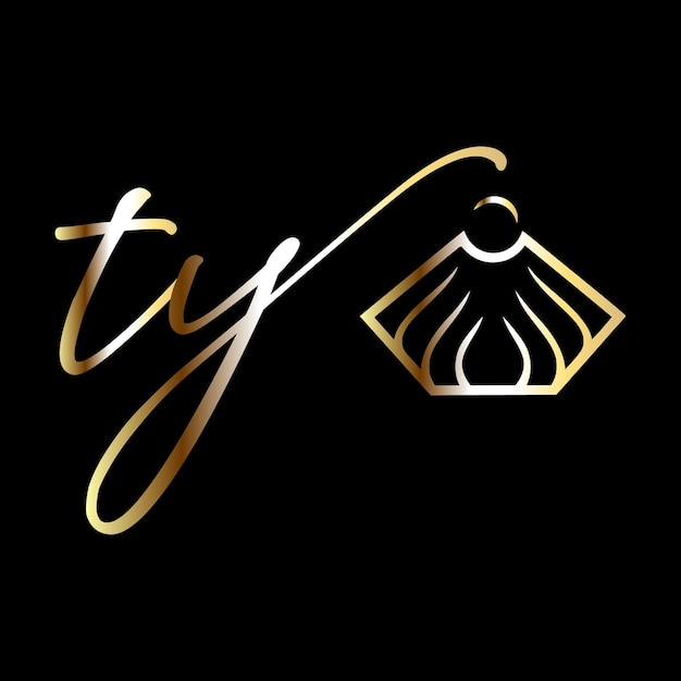 Vector ty monograms logo joyería logo vector plantilla