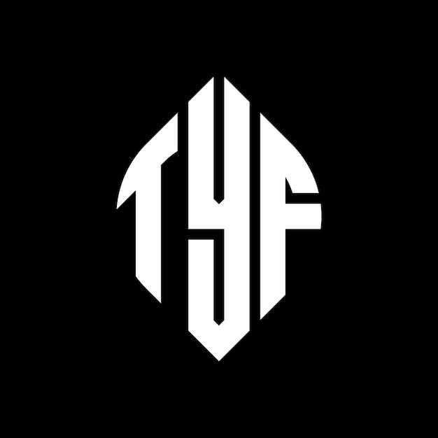 TYF diseño de logotipo de letras circulares con forma de círculo y elipse TYF letras elípticas con estilo tipográfico Las tres iniciales forman un logotipo de círculo TYF emblema de círculo Monograma abstracto letra marca vector