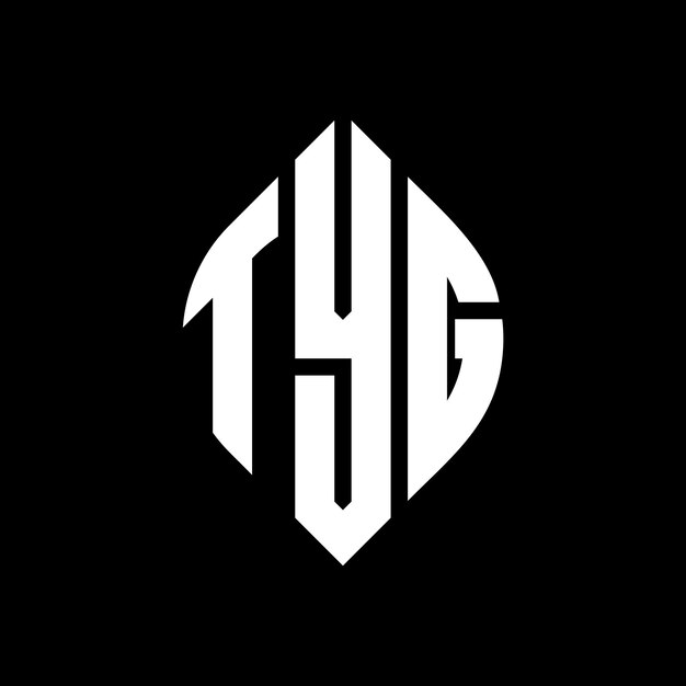 TYG diseño de logotipo de letras circulares con forma de círculo y elipse TYG letras elípticas con estilo tipográfico Las tres iniciales forman un logotipo de círculo TYG emblema de círculo Monograma abstracto letra marca vector