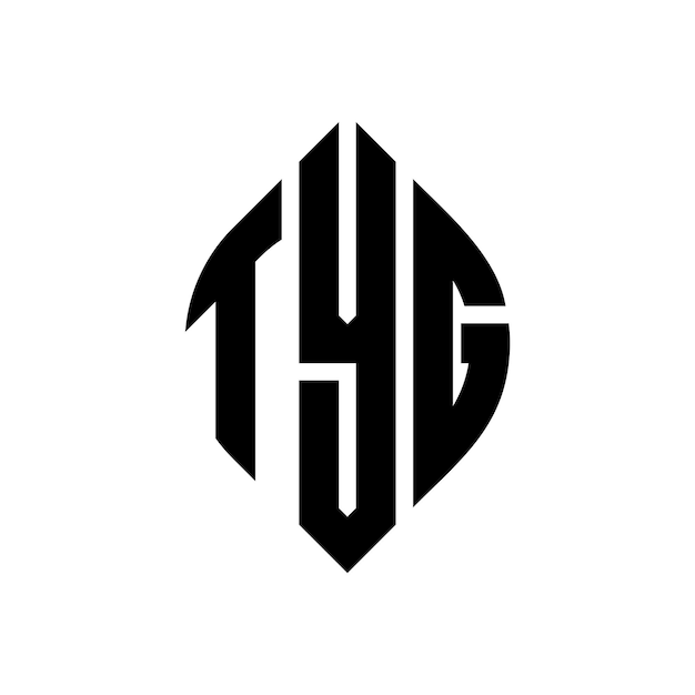 TYG diseño de logotipo de letras circulares con forma de círculo y elipse TYG letras elípticas con estilo tipográfico Las tres iniciales forman un logotipo de círculo TYG emblema de círculo Monograma abstracto letra marca vector