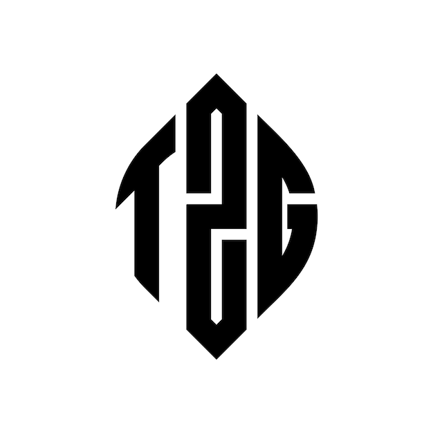 TZG diseño de logotipo de letras circulares con forma de círculo y elipse TZG letras elípticas con estilo tipográfico Las tres iniciales forman un logotipo de círculo TZG emblema de círculo Monograma abstracto letra marca vector