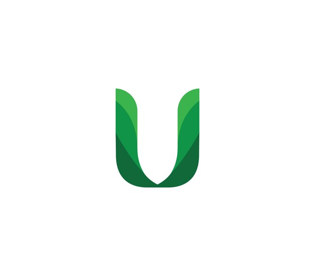 U Alfabeto Naturaleza Concepto de diseño del logotipo