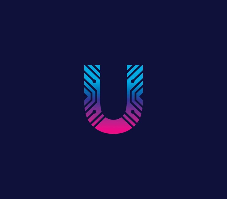 U Concept de diseño del logotipo de la tecnología Alphabet