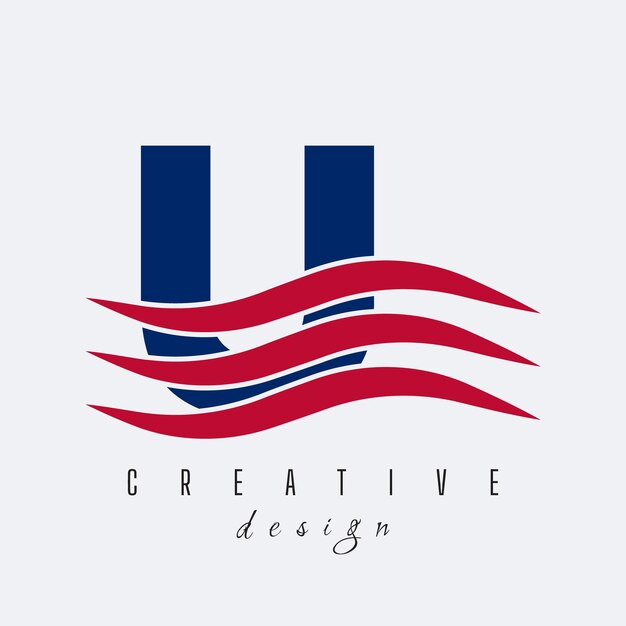U Concept de logotipo de diseño de moda Logotipo de icono creativo con ilustración vectorial de ondas de sonido
