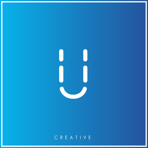 U Creativo último diseño de logotipo Premium Vector letras Logo Vector Ilustración logo de azul