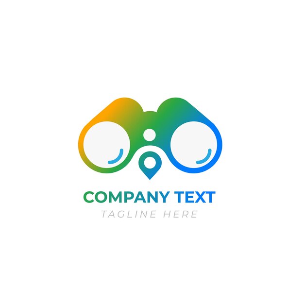 Ubicación binocular para el logotipo de la empresa de viajes