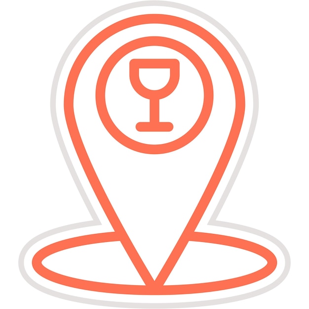 Ubicación del café Ilustración del diseño del icono vectorial