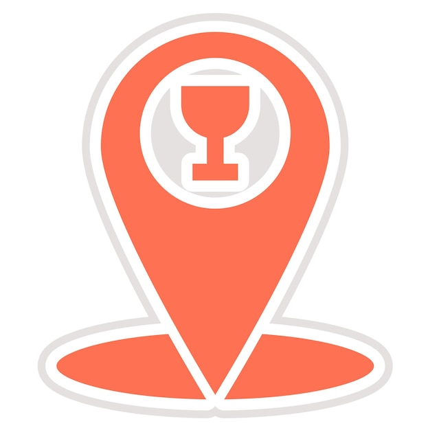 Ubicación del café Ilustración del diseño del icono vectorial