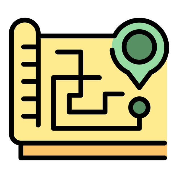 Ubicación de la calle tienda icono contorno vector Pin mapa Supermercado gps color plano