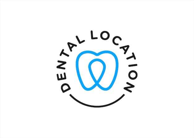 Vector ubicación dental logo diseño vector silueta ilustración