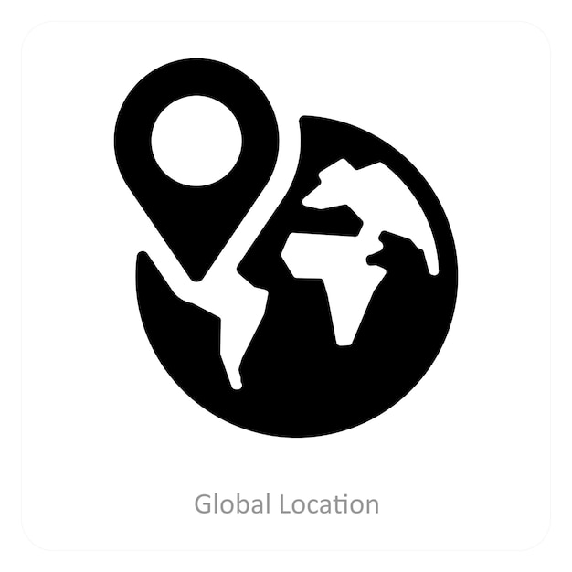 ubicación global y icono del mapa conceopt