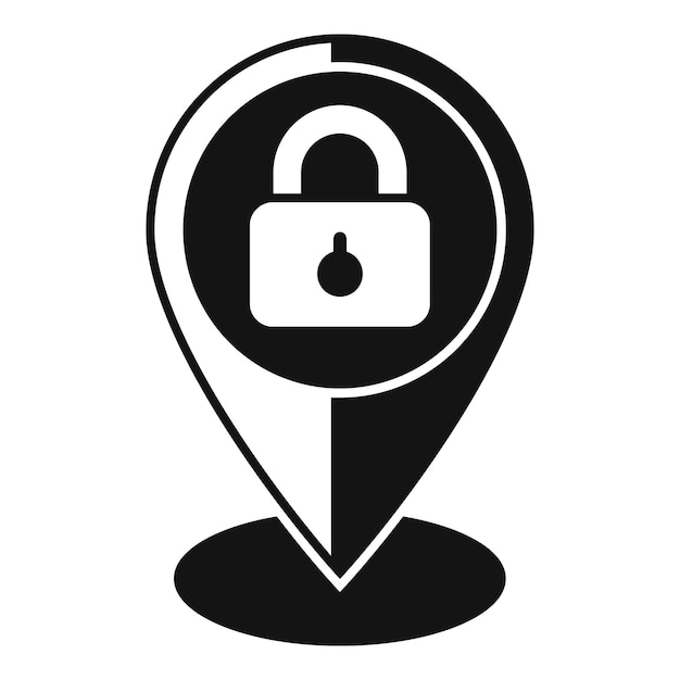 Ubicación icono de privacidad vector simple Protección de datos Caja fuerte personal