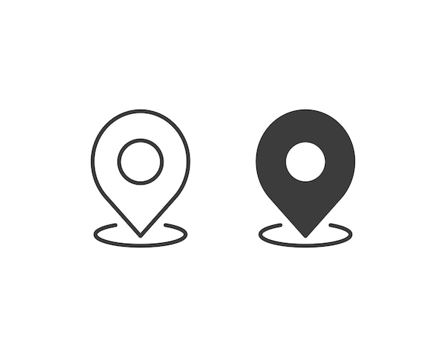Ubicación icono vector ilustración Pin puntero sobre fondo aislado Posición signo concepto