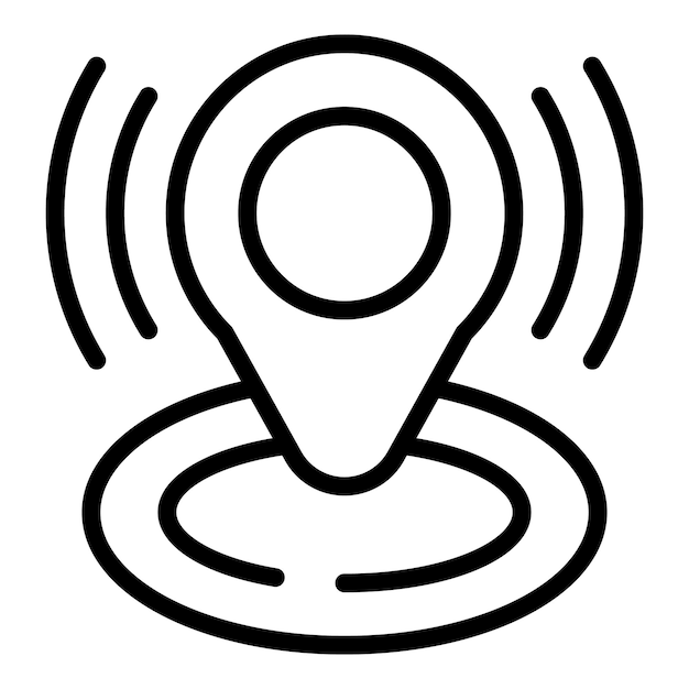 Ubicación en línea icono contorno vector mapa de la tienda pin del mapa