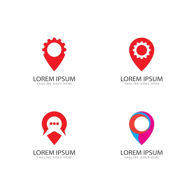 Ubicación logotipo vector ilustración negocio elemento y símbolo