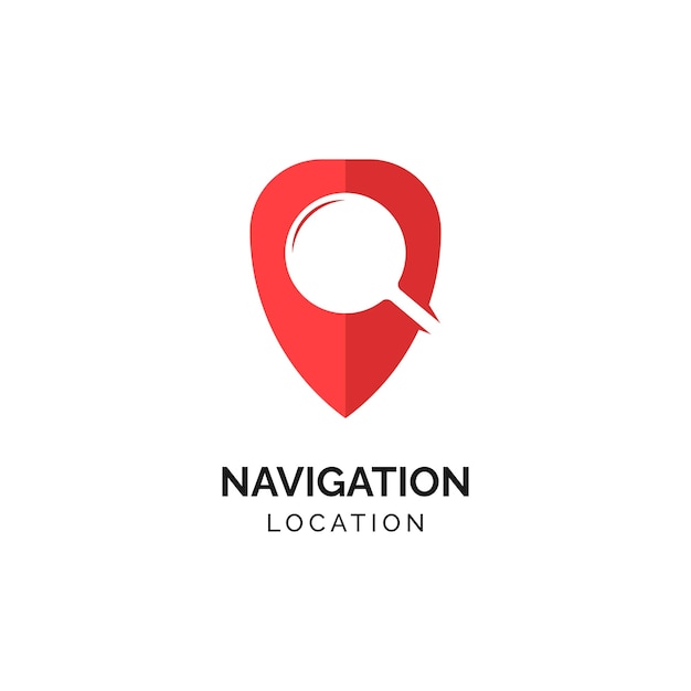 Ubicación de navegación de puntos de mapas pin con inspiración de vector de diseño de logotipo de Internet de búsqueda