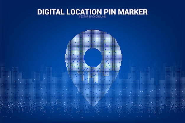 Ubicación pin marcador señalización estilo pixel