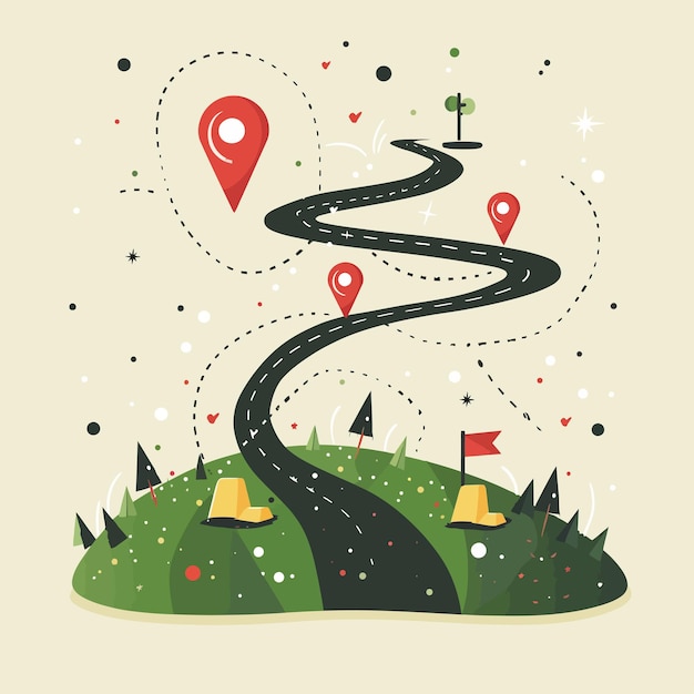 Ubicación Pin a la ruta de la bandera