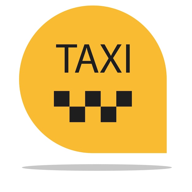 Ubicación del puntero del logotipo de taxi, vector en diseño plano