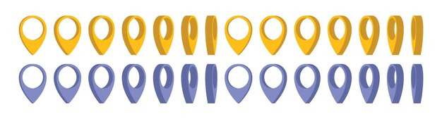 Ubicación puntero pin icono vector conjunto GPS ubicación pin