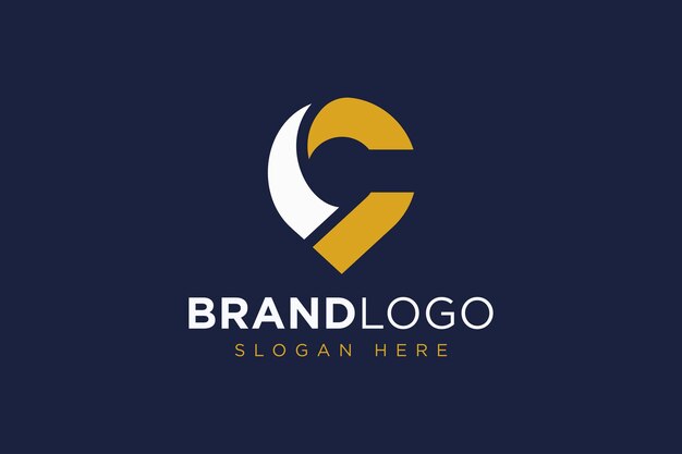 ubicación simple c letra logotipo icono concepto de plantilla de diseño vectorial