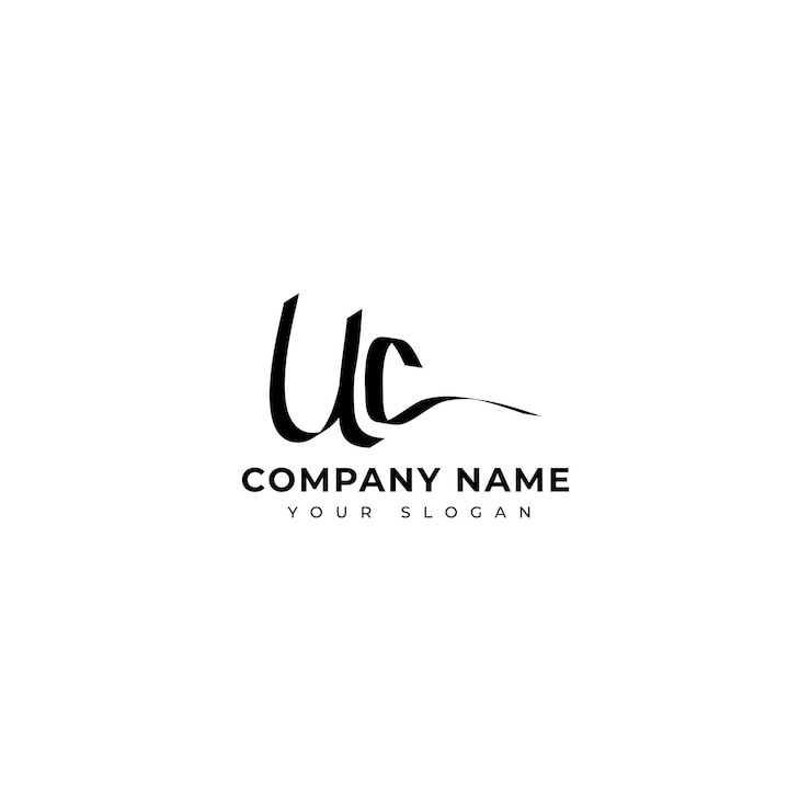 Vector uc diseño de vector de logotipo de firma inicial
