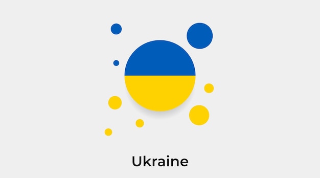 Ucrania bandera burbuja círculo forma redonda icono vector ilustración