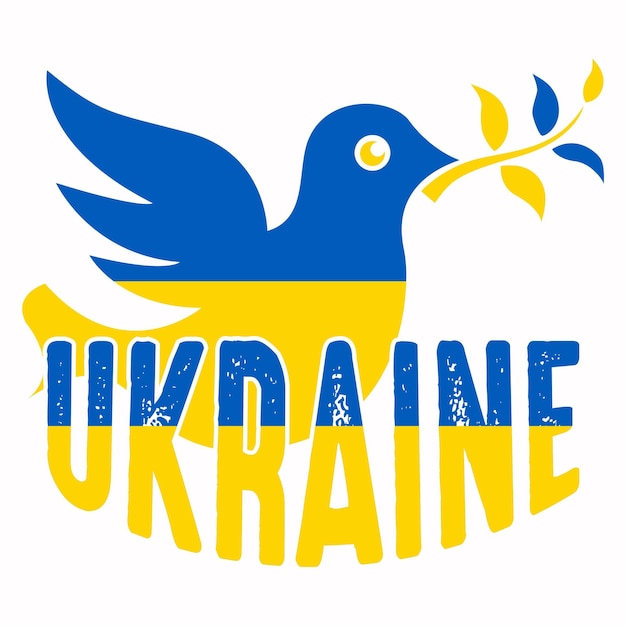 Ucrania letras con una bandera dibujada para orar por Ucrania Rusia conflicto diseño de camiseta de guerra