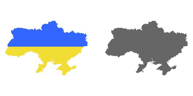 Ucrania mapa Ucrania silueta bandera colección signos