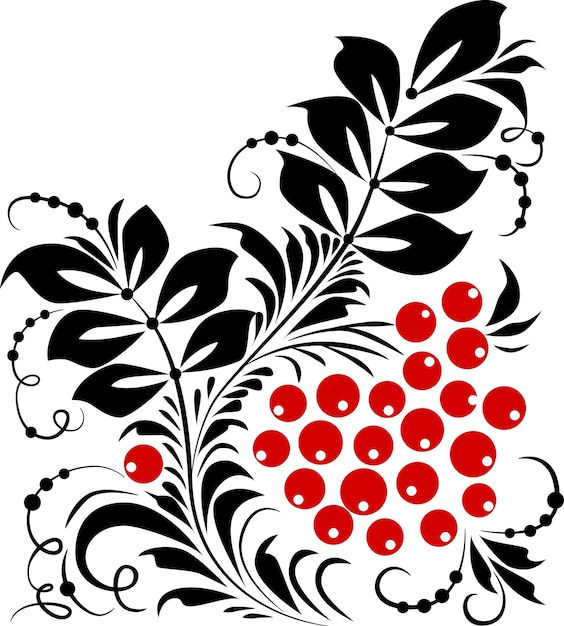 Ucrania pincel tradicional pintura flores populares Petrykivka, adorno de bordado negro y rojo
